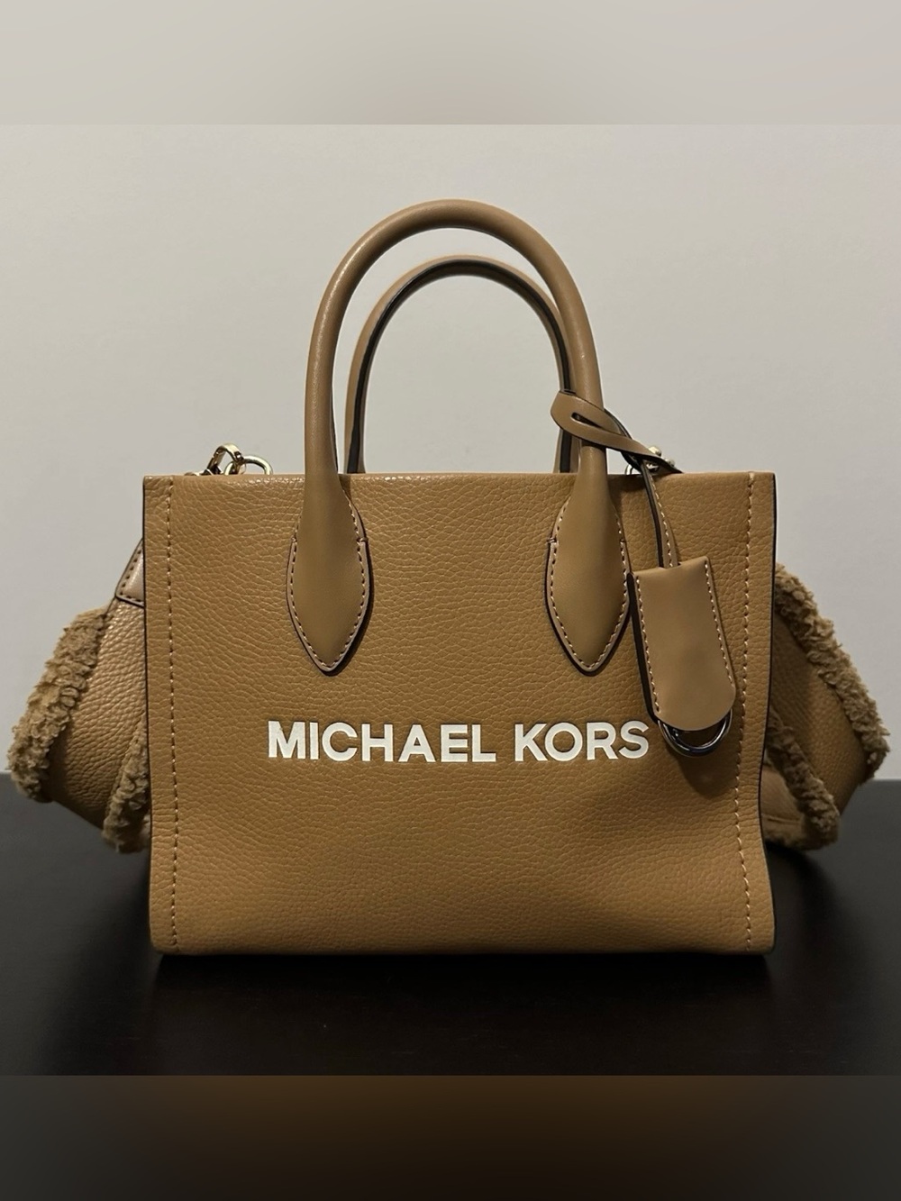 Michael Kors Womens Mirella Small Shopper Tote Crossbody Bag Handbag Purse Deer